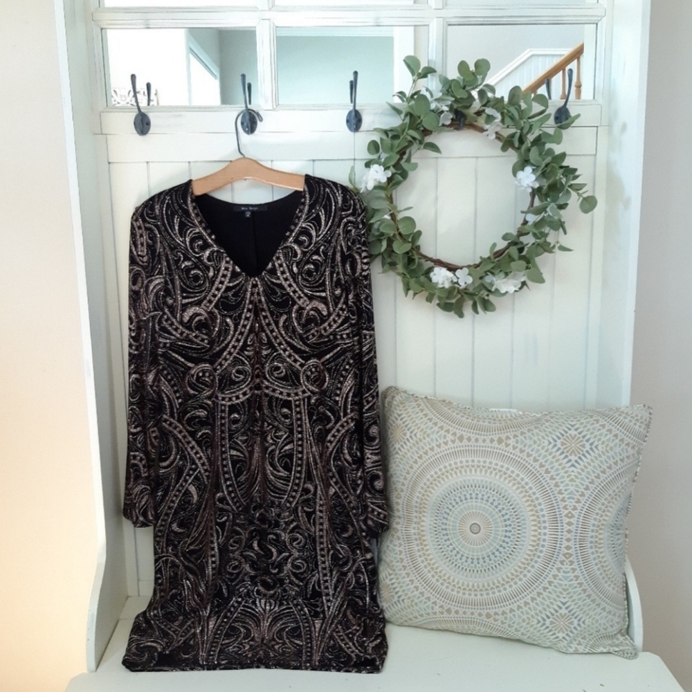 Blu Sage Rose Gold/Black Sheath Dress